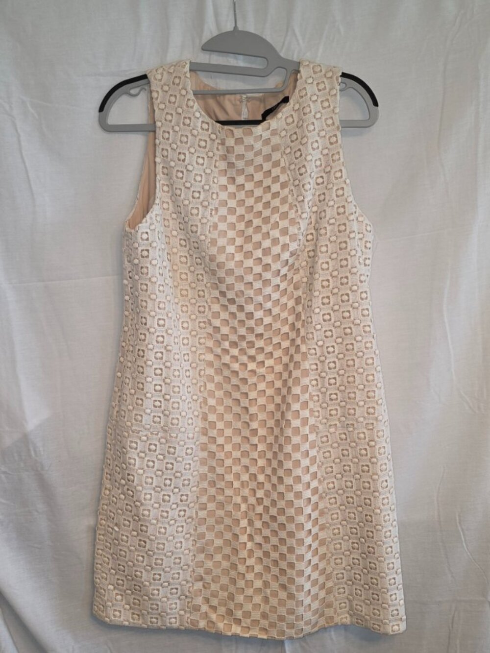 Tibi Sonoran Eyelet Dress Sz 8 Ivory Overlay Neutral Understated Romantic Bridal